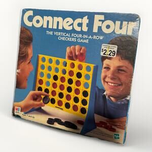Connect Four 4 Vintage 1990 Edition Board Game Milton Bradley/Hasbro Damaged Box